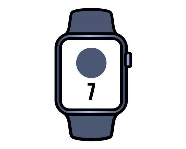 Apple watch series 7/ gps/ 45 mm/ caja de aluminio en azul/ correa deportiva azul abismo