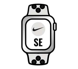 Apple watch se/ nike/ gps/ 40 mm/ caja de aluminio en plata/ correa deportiva nike platino negro