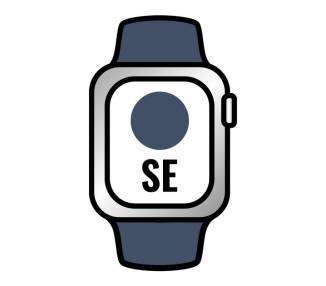 Apple watch se/ gps/ 44 mm/ caja de aluminio en plata/ correa deportiva azul abismo
