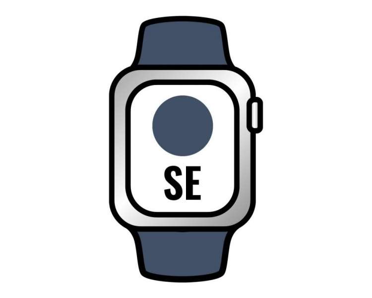 Apple watch se/ gps/ 44 mm/ caja de aluminio en plata/ correa deportiva azul abismo