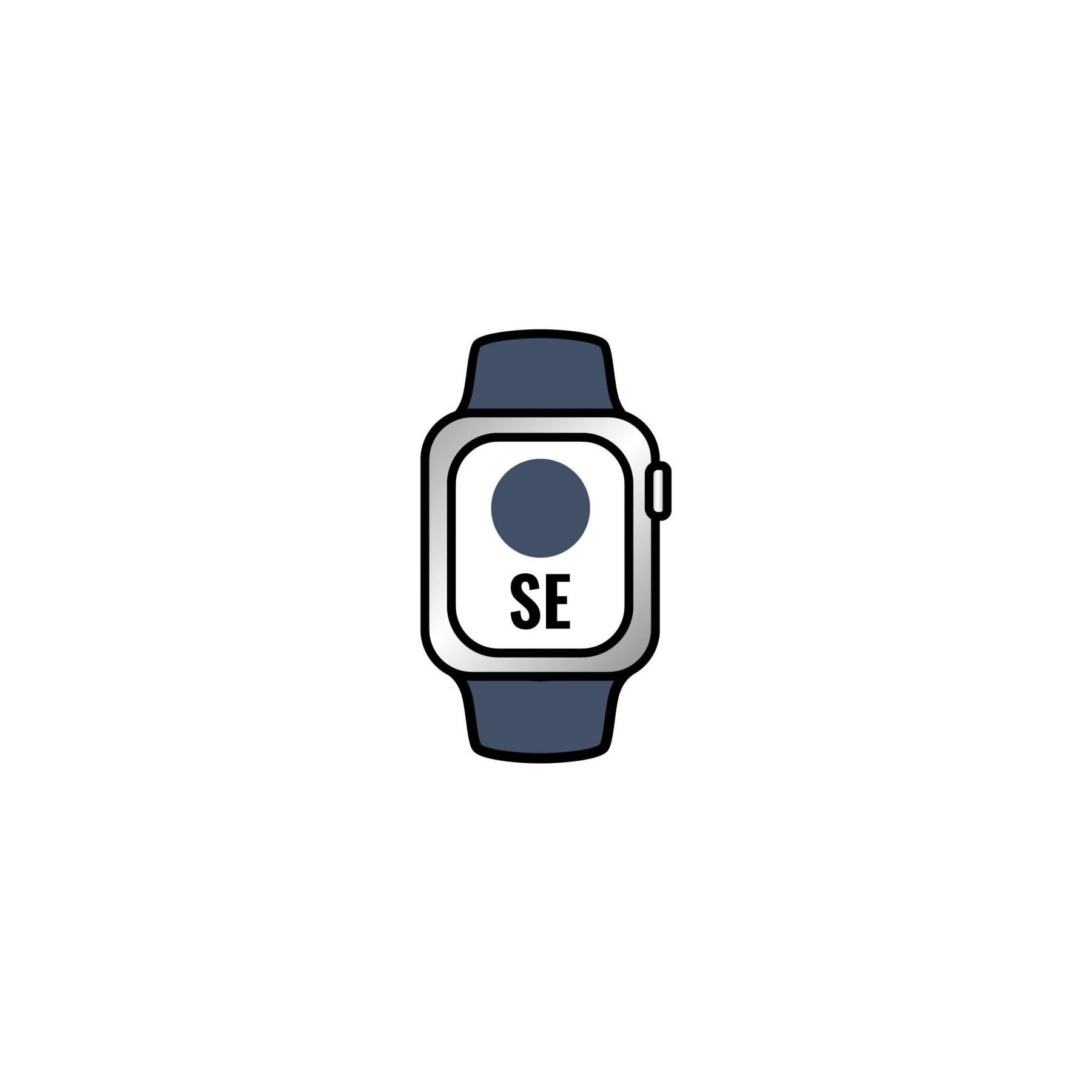 Apple watch se/ gps/ 44 mm/ caja de aluminio en plata/ correa deportiva azul abismo