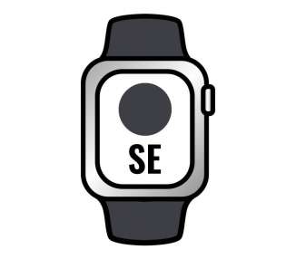 Apple watch se/ gps/ 44 mm/ caja de aluminio en plata/ correa deportiva negro medianoche
