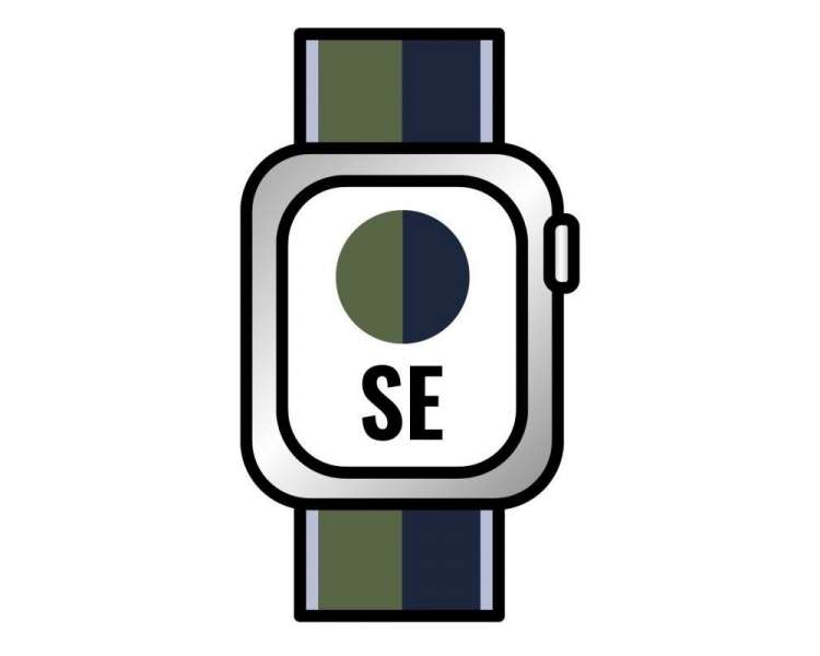 Apple watch se/ gps/ cellular/ 40 mm/ caja de aluminio en plata/ correa loop deportiva azul abismo verde musgo