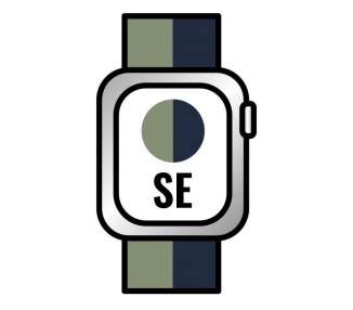 Apple watch se/ gps/ cellular/ 44 mm/ caja de aluminio en plata/ correa loop deportiva azul abismo verde musgo