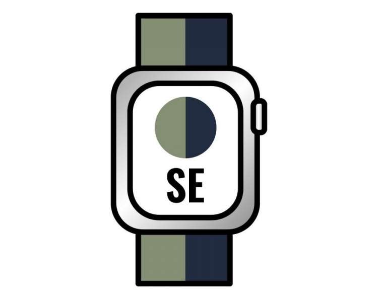 Apple watch se/ gps/ cellular/ 44 mm/ caja de aluminio en plata/ correa loop deportiva azul abismo verde musgo