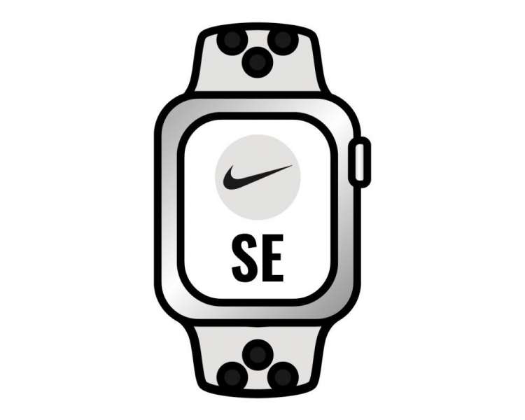 Apple watch se/ nike/ gps/ cellular/ 44 mm/ caja de aluminio en plata/ correa deportiva nike platino negro