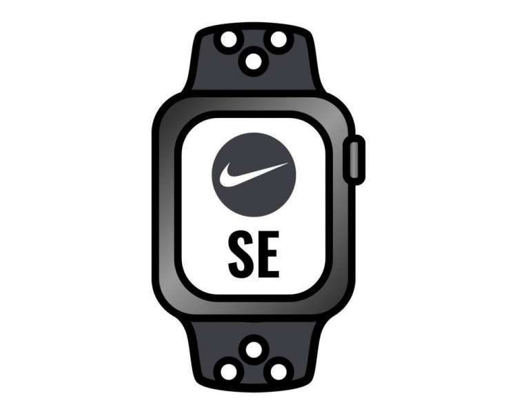 Apple watch se/ nike/ gps/ cellular/ 44 mm/ caja de aluminio en gris espacial/ correa deportiva nike antracita negro