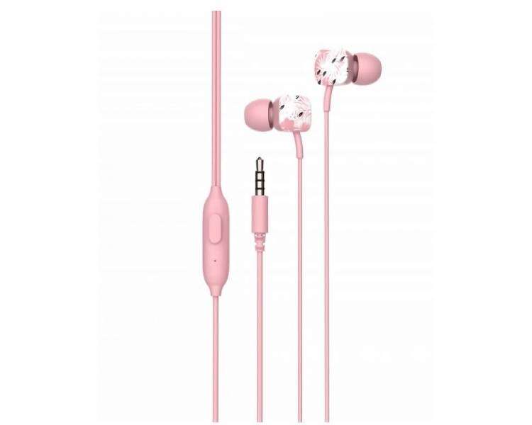 Auriculares intrauditivos spc hype/ con micrófono/ jack 3.5/ rosas
