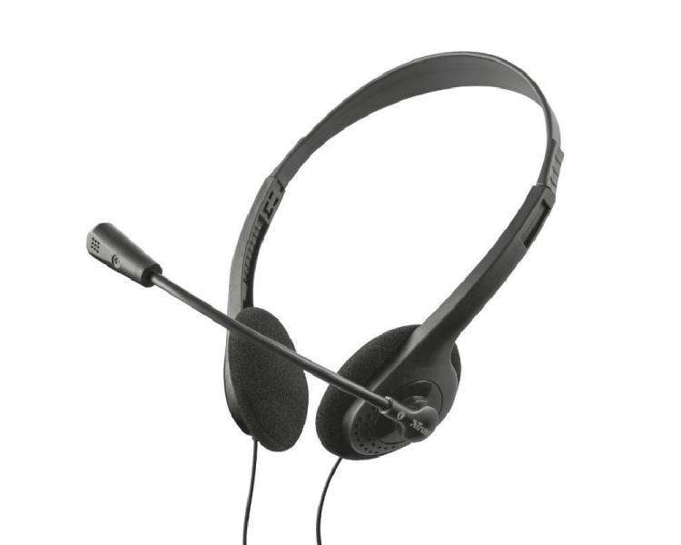 Auriculares trust hs-100 chat headset 24423/ con micrófono/ jack 3.5/ negros