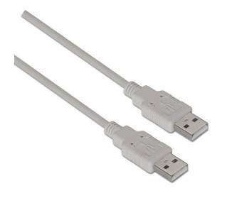 Cable usb 2.0  aisens a101-0021/ usb macho - usb macho/ 1m/ beige