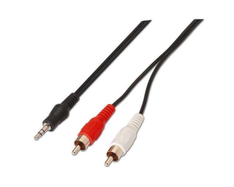 Cable estéreo aisens a128-0147/ jack 3.5 macho - 2x rca macho/ 1.5m/ negro