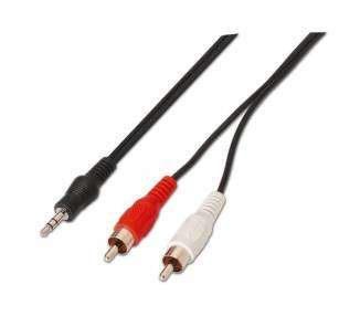 Cable estéreo aisens a128-0148/ jack 3.5 macho - 2x rca macho/ 3m/ negro