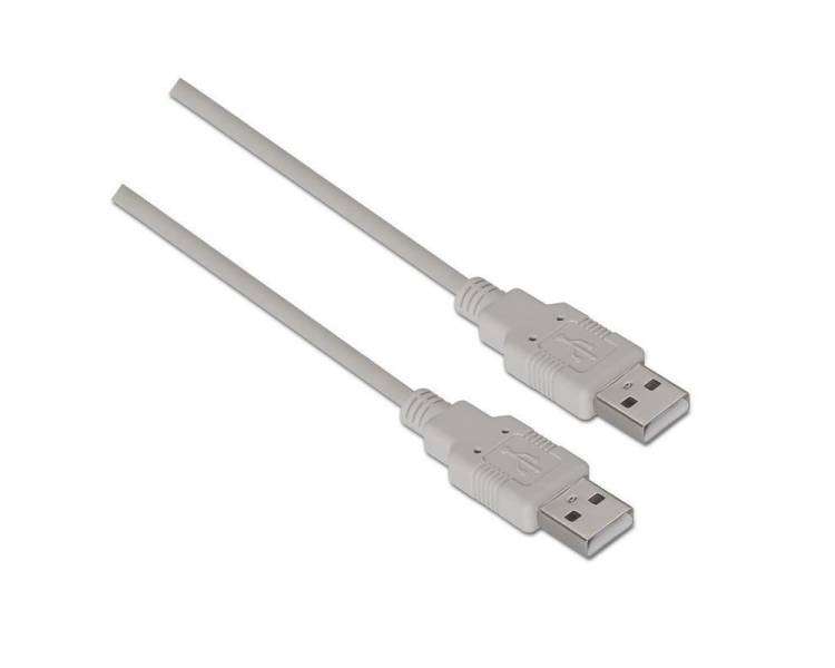 Cable usb 2.0 aisens a101-0022/ usb macho - usb macho/ 2m/ beige