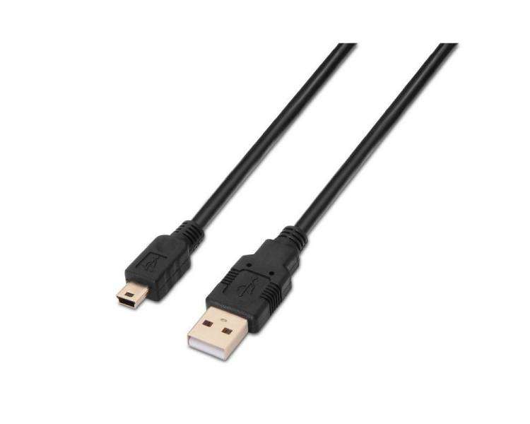 Cable usb 2.0 aisens a101-0023/ usb macho - usb mini macho/ 0.5m/ negro