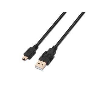 Cable usb 2.0 aisens a101-0025/ usb macho - usb mini/ 1.8m/ negro