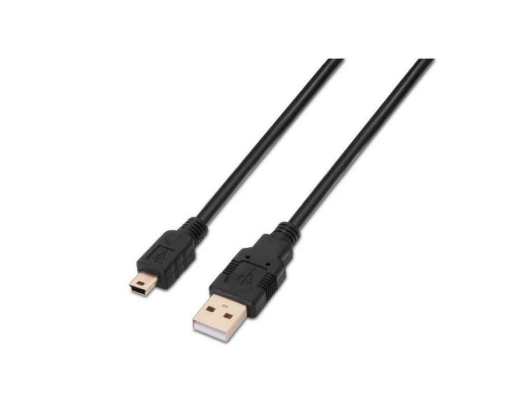 Cable usb 2.0 aisens a101-0025/ usb macho - usb mini/ 1.8m/ negro