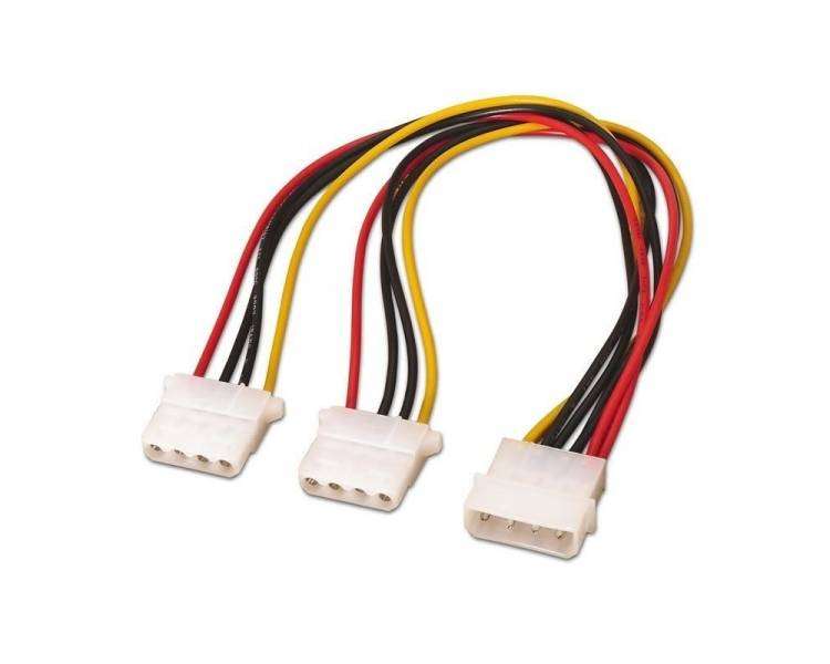 Cable duplicador de alimentación aisens a131-0164/ 2x molex 4 pin macho - 4 pin hembra/ 20cm