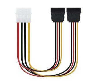 Cable duplicador de alimentación nanocable 10.19.0101-oem/ molex macho - 2x sata hembra/ 20cm