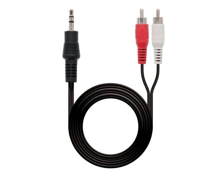 Cable estéreo nanocable 10.24.0310/ jack 3.5 macho - 2x rca macho/ 10m/ negro