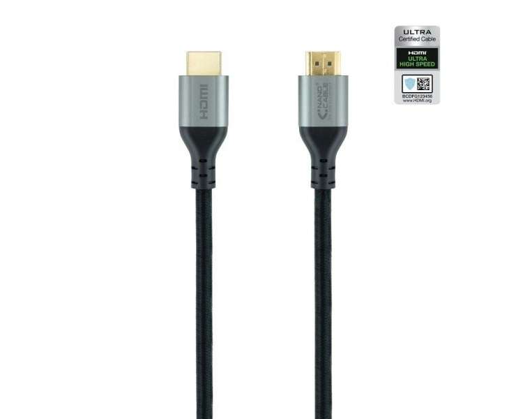 Cable hdmi 2.1 8k nanocable 10.15.8101/ hdmi macho - hdmi macho/ 1m/ certificado/ negro