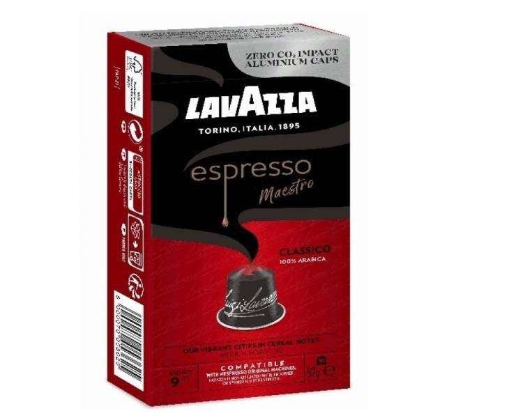 Cápsula lavazza espresso maestro clásico para cafeteras nespresso/ caja de 10