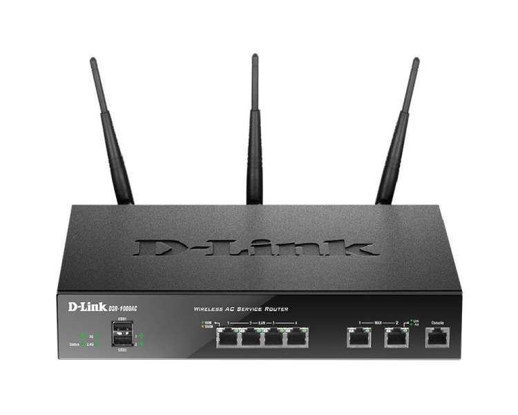 Router vpn d-link dsr-1000ac 1750mbps/ 2.4ghz 5ghz/ 3 antenas/ wifi 802.11ac