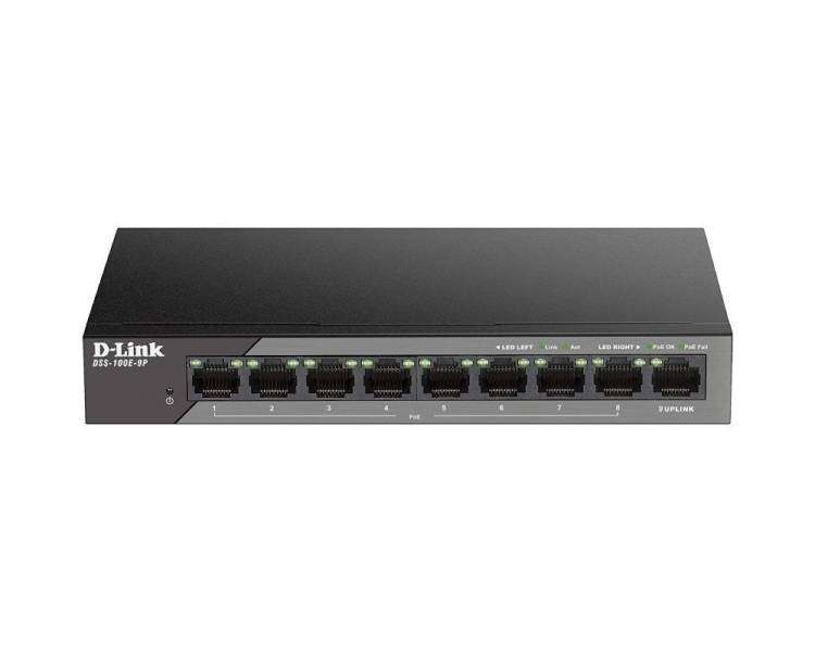 Switch d-link dss-100e-9p 8 puertos/ rj-45 10/100 poe