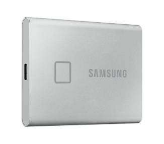 Disco externo ssd samsung portable t7 touch 500gb/ usb 3.2/ plata