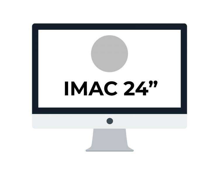 Apple imac 24' retina 4.5k/ chip m1 cpu 8 núcleos/ 8gb/ 256gb/ gpu 7 núcleos/ plata