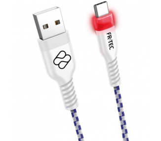 Cable usb 2.0 fr-tec premium led para ps5/ usb tipo-c macho - usb macho/ 3m/ blanc