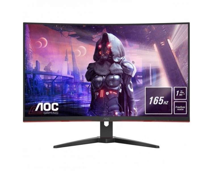 Monitor gaming curvo aoc c32g2ae/bk 31.5'/ full hd/ multimedia/ negro y rojo