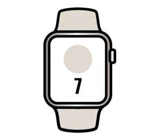 Apple watch series 7/ gps/ 41 mm/ caja de aluminio en blanco estrella/ correa deportiva blanco estrella