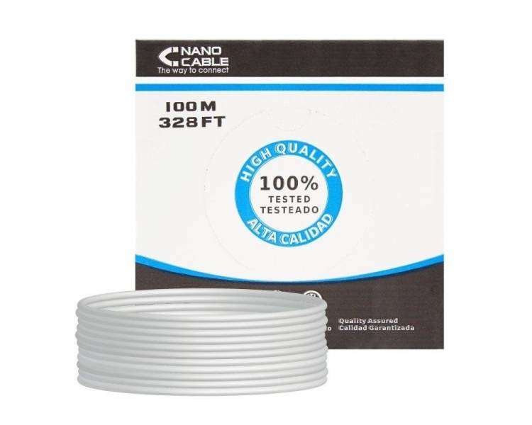 Bobina de cable rj45 utp nanocable 10.20.0302-flex cat.5e/ 100m/ gris