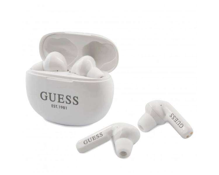 Auriculares Stereo Bluetooth Dual Pod Licencia Guess Blanco