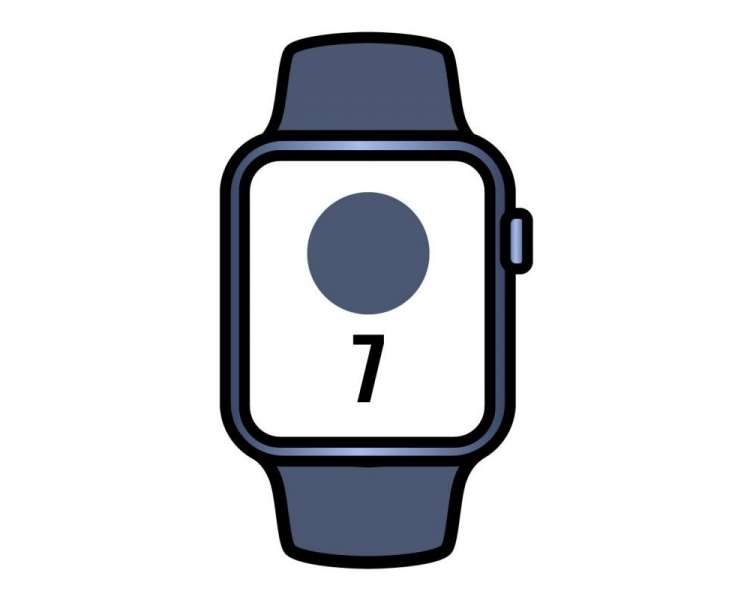 Apple watch series 7/ gps/ 41 mm/ caja de aluminio en azul/ correa deportiva azul abismo