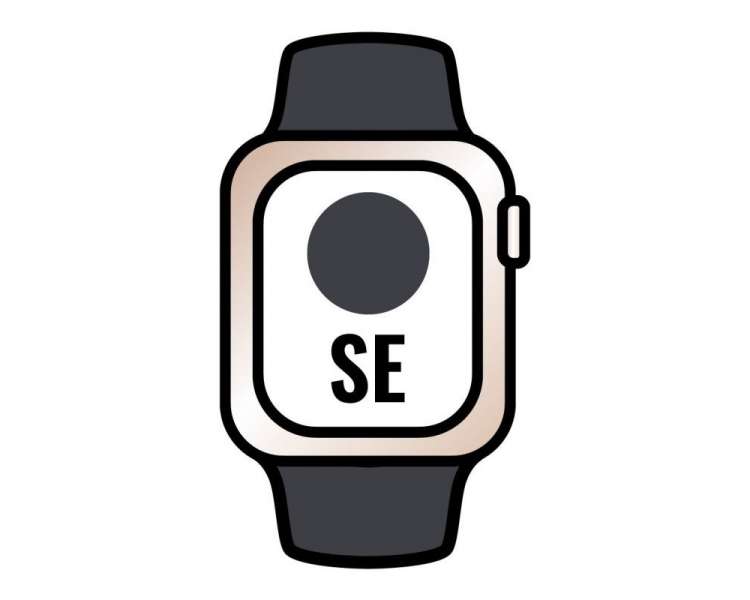 Apple watch se/ gps/ cellular/ 40 mm/ caja de aluminio en oro/ correa deportiva negro medianoche