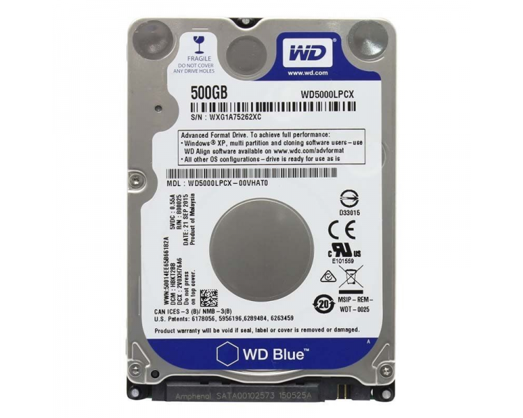 Disco duro western digital wd blue 500gb/ 2.5'/ sata iii