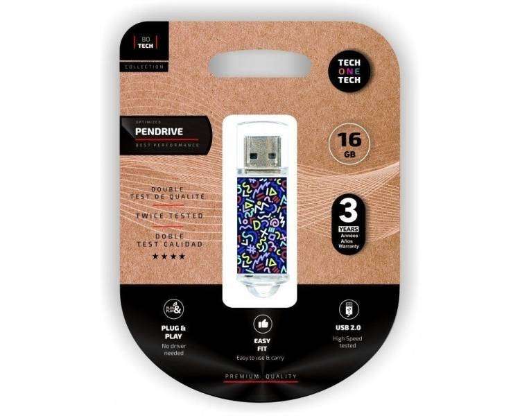 Memoria USB Pen Drive 16gb tech one tech kaotic dark usb 2.0