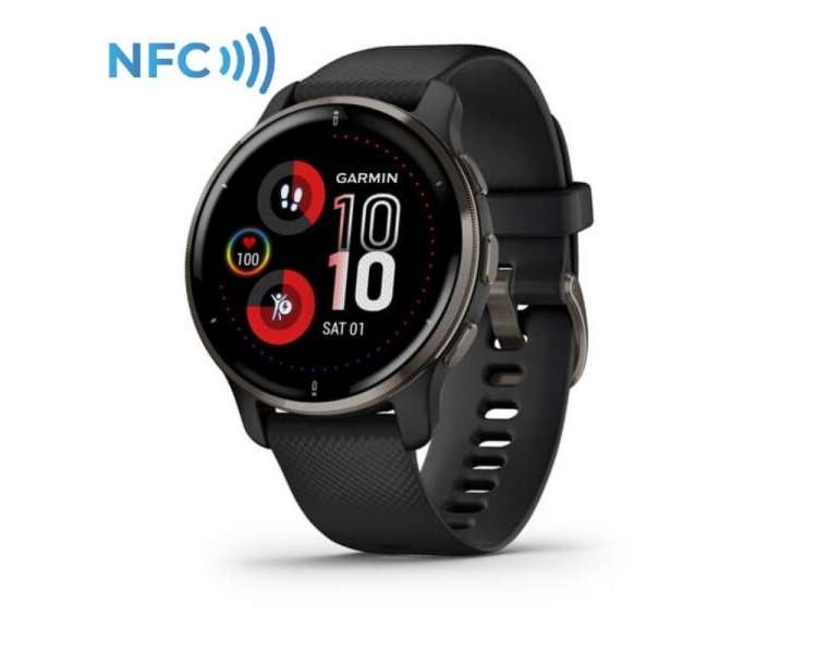 Smartwatch garmin venu 2 plus/ notificaciones/ frecuencia cardíaca/ gps/ negro pizarra