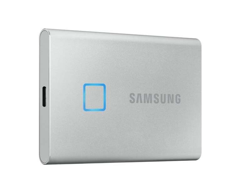 Disco externo ssd samsung portable t7 touch 1tb/ usb 3.2/ plata