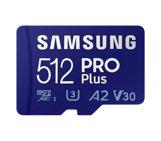 Tarjeta De Memoria Samsung Pro Plus 2021 512Gb MicroSD XC Clase 10/160Mbs