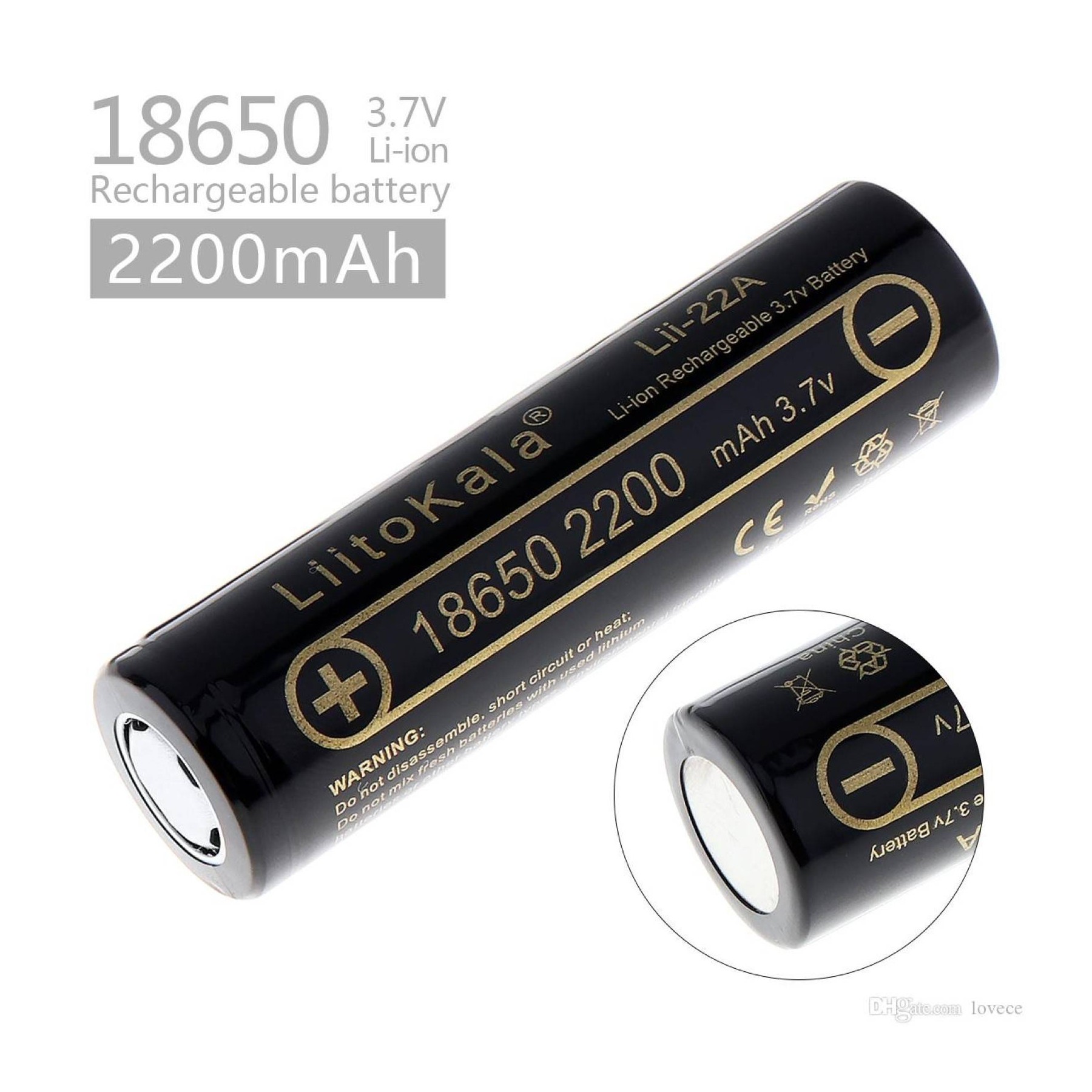 copy of 1x HIGH QUALITY RECHARGEABLE BATTERY BATTERY 18650 4000mAh 3.7V