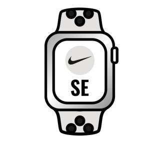 Apple watch se/ gps/ cellular/ 40mm/ caja de aluminio en plata/ correa nike deportiva platino puro y negra