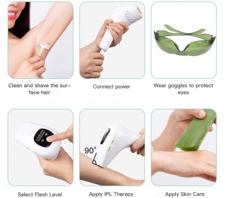 Depiladora Permanente Luz Laser IPL para Mujeres y Hombres, Cara, Piernas Axilas