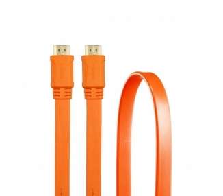 Cable hdmi v1.4 3go chdmi/ cable plano am/am 19 pines/ 4k/ 100mbps/ 1.8m/ naranja