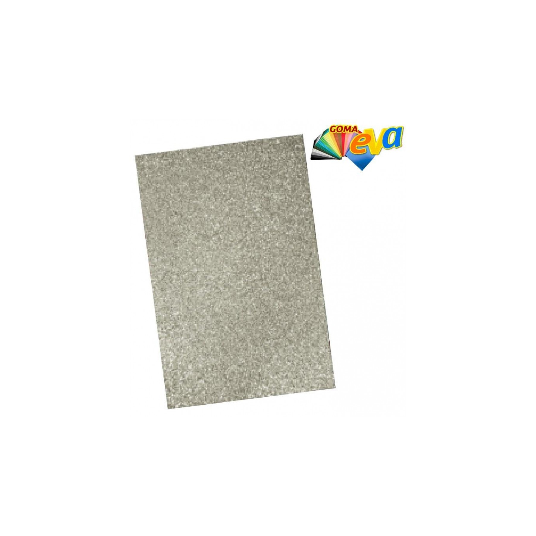 Hoja Goma Eva 40X60 Purpurina Plata