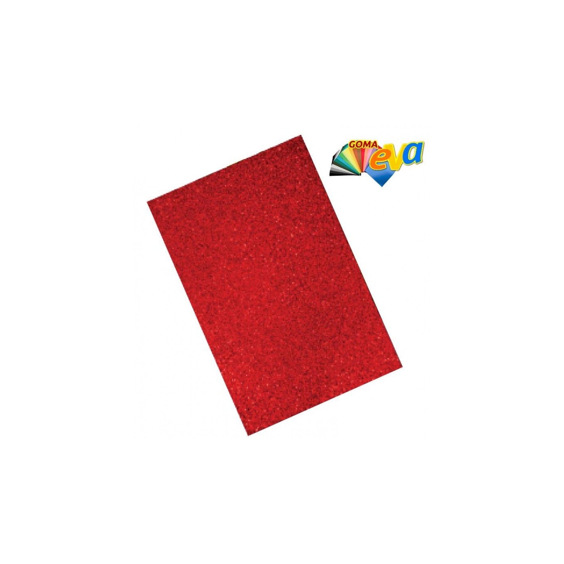 Hoja Goma Eva 40X60 Purpurina Roja