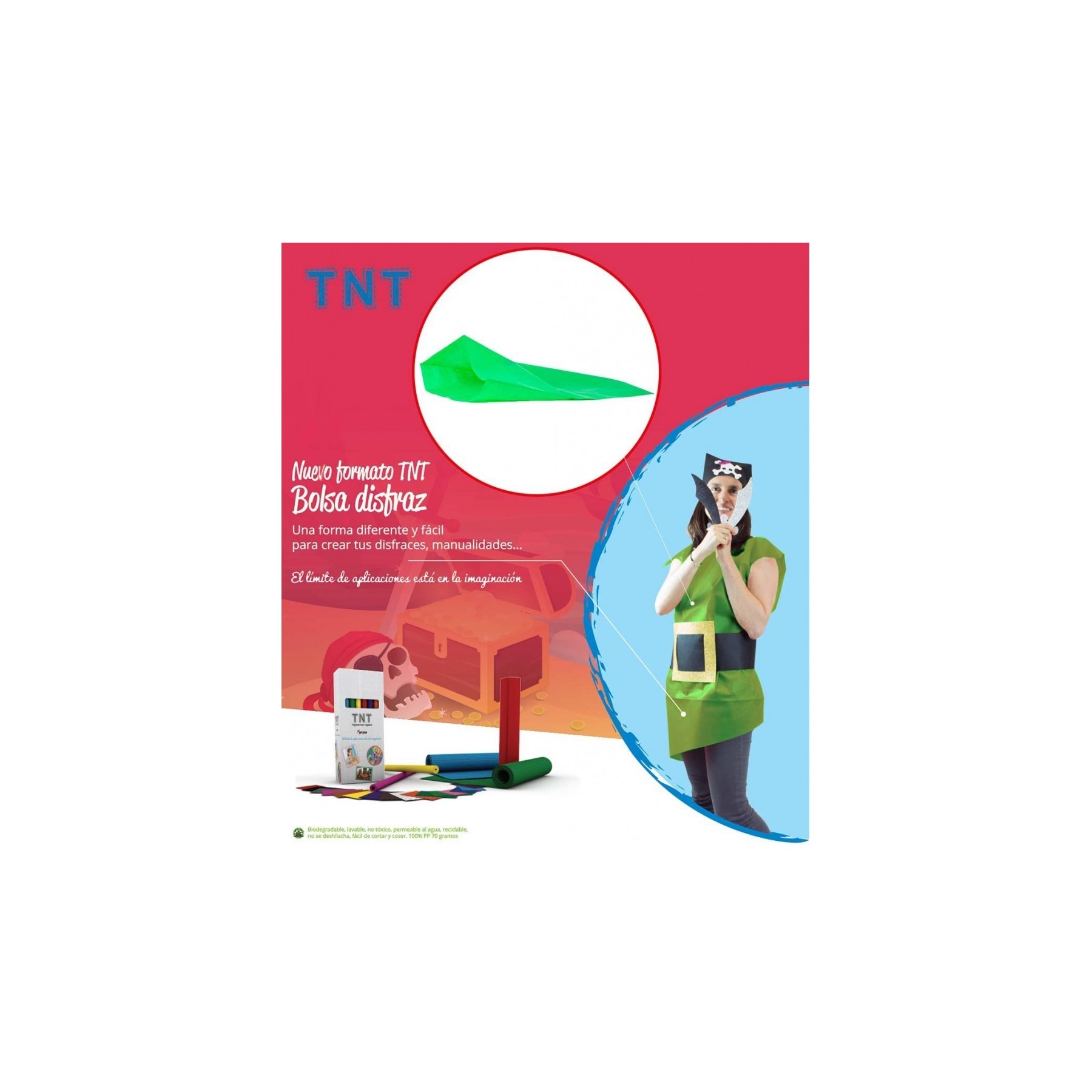 Pack 25Bolsas Disfraz65X90 TNT 60 Gr Verde