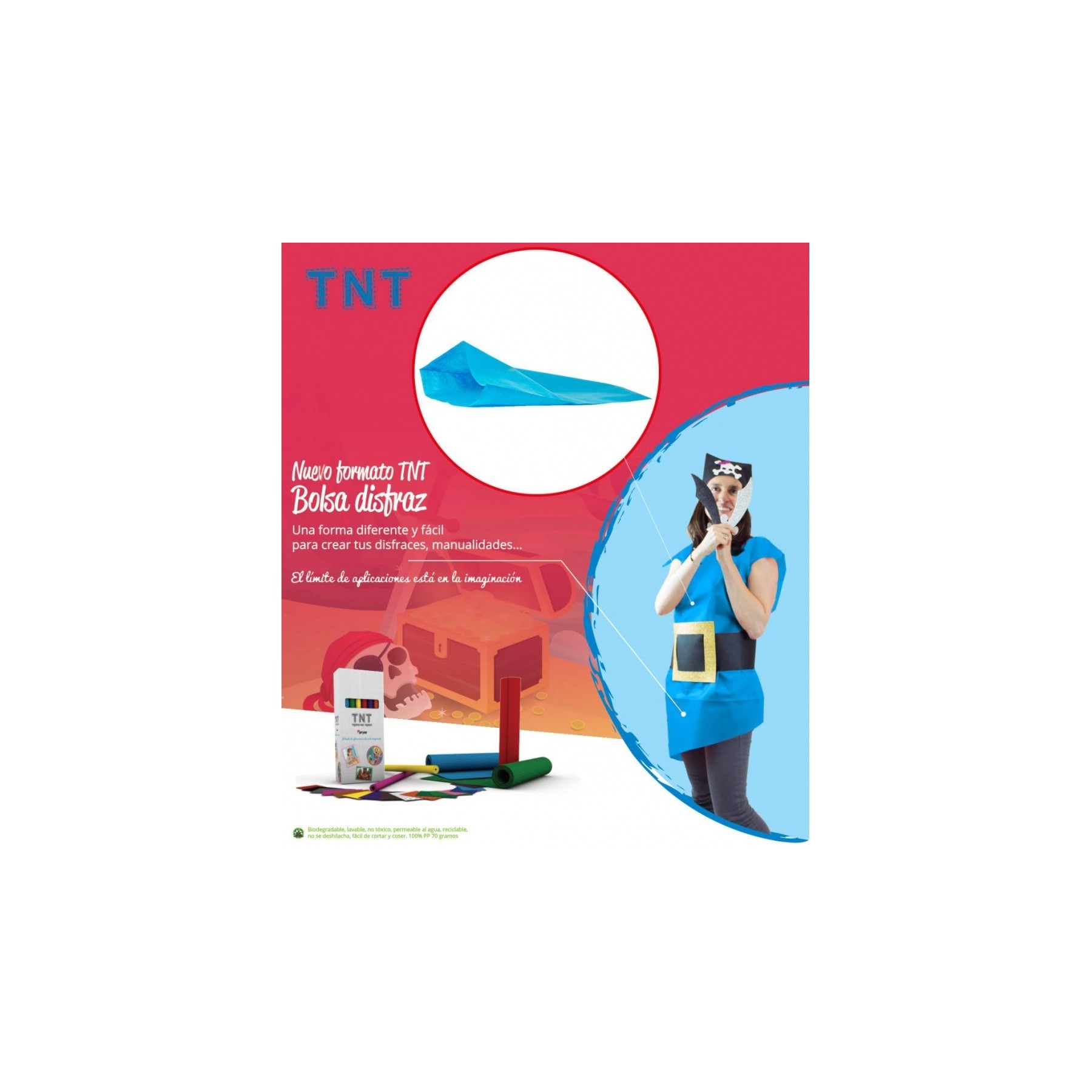 Pack 25 Bolsas Disfraz65X90 TNT 60 Gr Azul