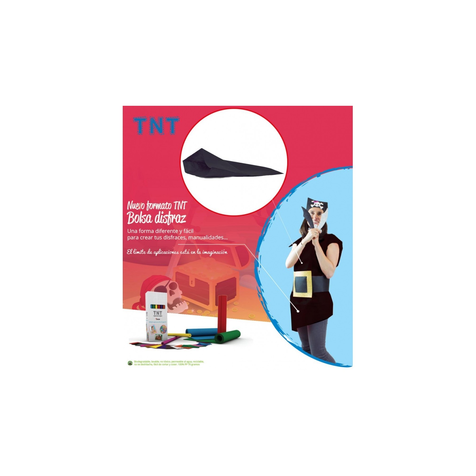 Pack 25Bolsas Disfraz65X90 TNT 60 Gr Negra